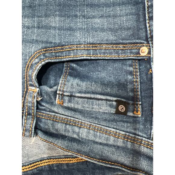 Curve Appeal Cropped Jeans Size 12/31 Blue Denim Raw Hem Stretch - Picture 7 of 15